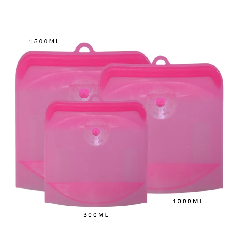 

Amazon Hot Sale Reusable Freezer Bags Baby Food Storage Containers Airtight Seal Bag Silicone Food Storage Bag