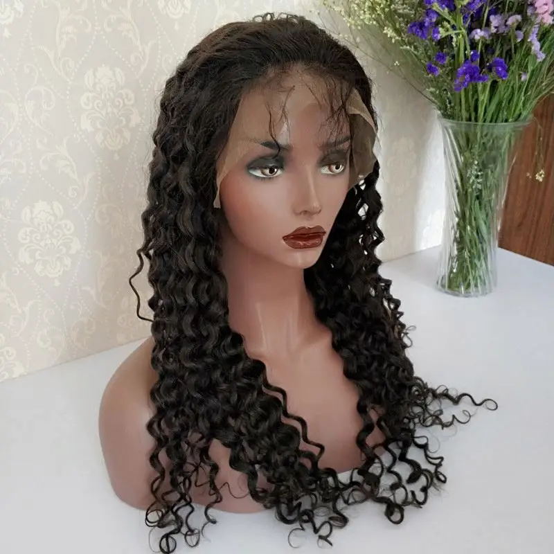 

The Softtest And Most Beautiful Natural Full Lace Human Hair Deep Curly Wig Wave