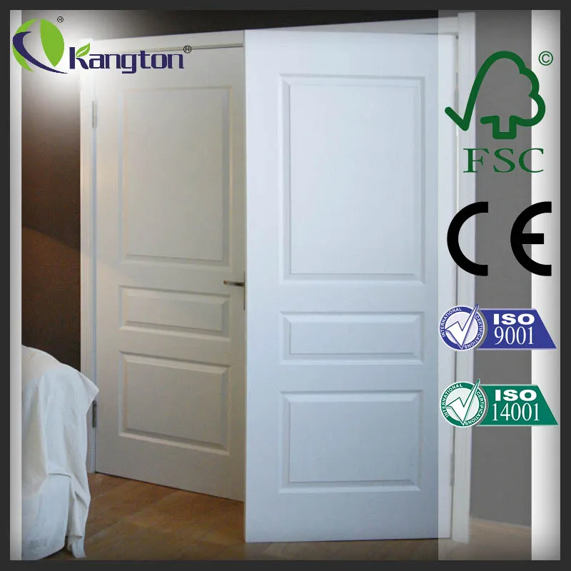 3 Panel Double Door Design White Lacquer Wooden Shaker Interior