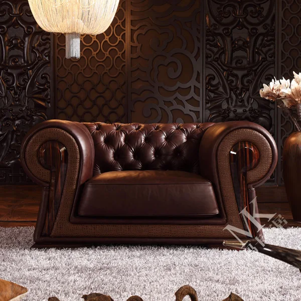 Elegant Luxury Full Leather Chesterfield Living Room Furniture Modern Sofa Set View Maka Product Details From Foshan