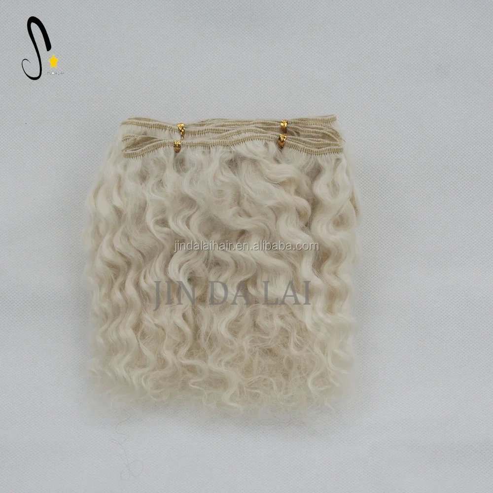 Soft And Clean Angola Mohair Weaving White Color Curly Weft For Cute American Dolls Buy Angola