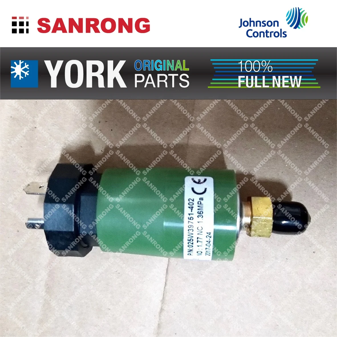 York Chiller Parts 025W39751402 Pressure Switch, View refrigeration