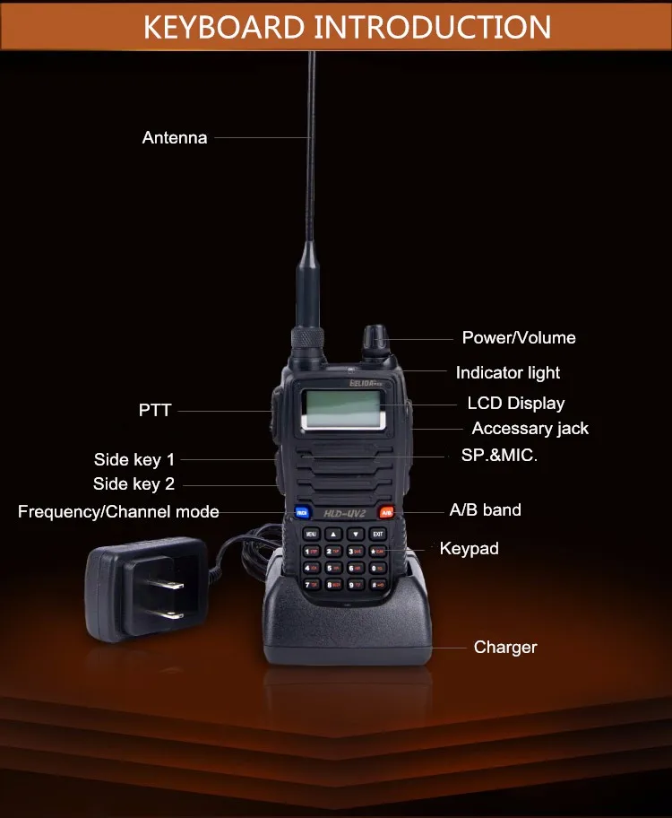 5w Hlduv2 Dual Band Professional Fm Two Way Radio Transmitter Vhf/uhf