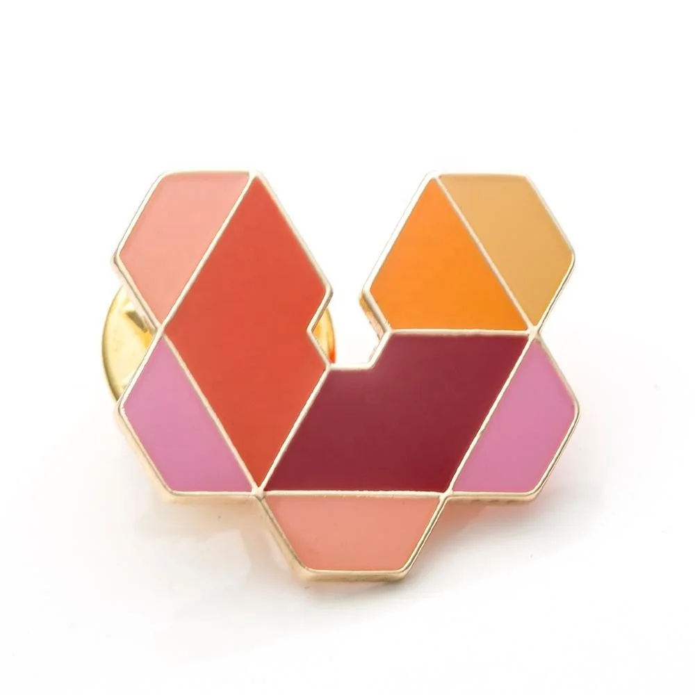 custom animal cartoon cute glitter rainbow rose gold hard 3d enamel pin