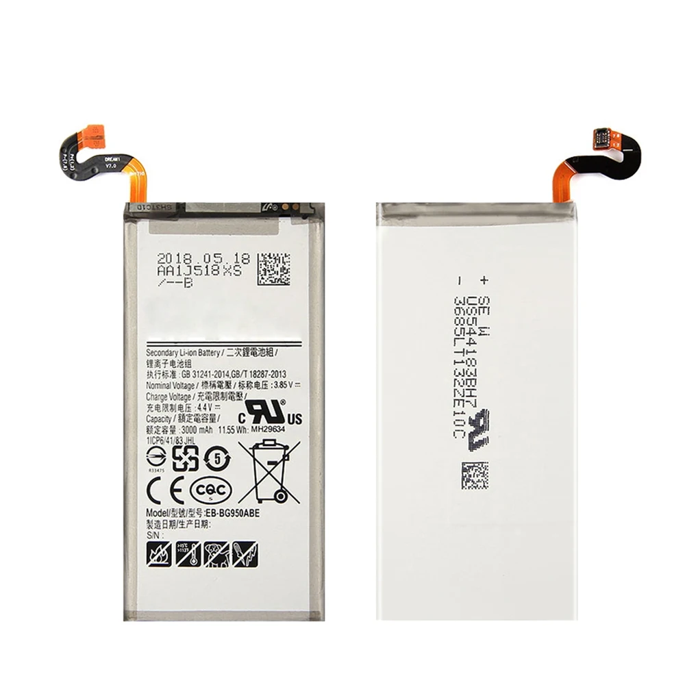 

100% 0 Cycle mobile phone battery for Samsung galaxy S8 G950 battery 3000mAh