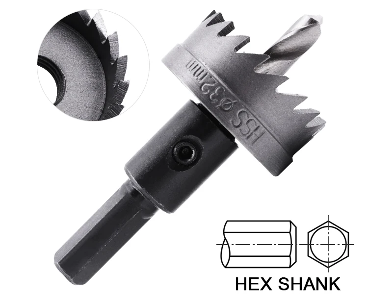 HSS Hole Saw Cutter with Safety Stopper for Metal Stainless Steel Sheet Tube Pipe Cutting