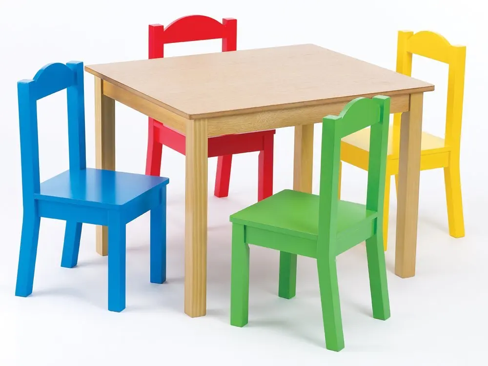 small wooden table and chairs for toddlers