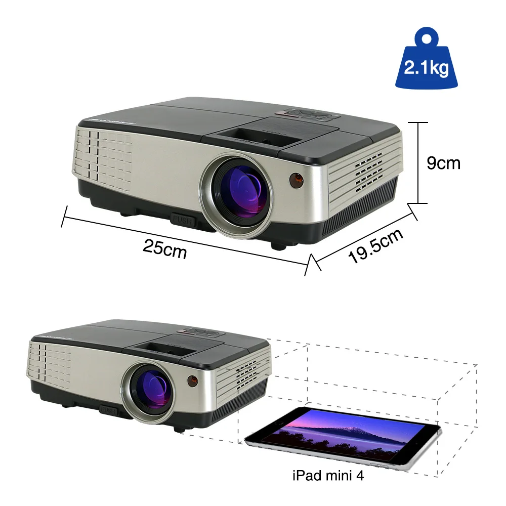 

2019 New EUG home TV HDMI VGA USB led portable android mini projector