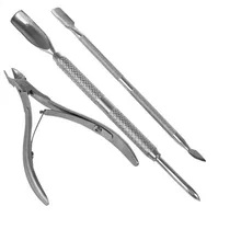 Stainless Steel manicure set Nail Cuticle Spoon Pusher Remover Cutter Nipper Clipper Cut acrylic nail kit