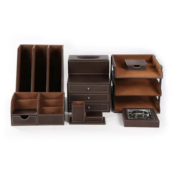 2017 Office Stationery Items Names Leather Luxury Office Desk Set - Buy 