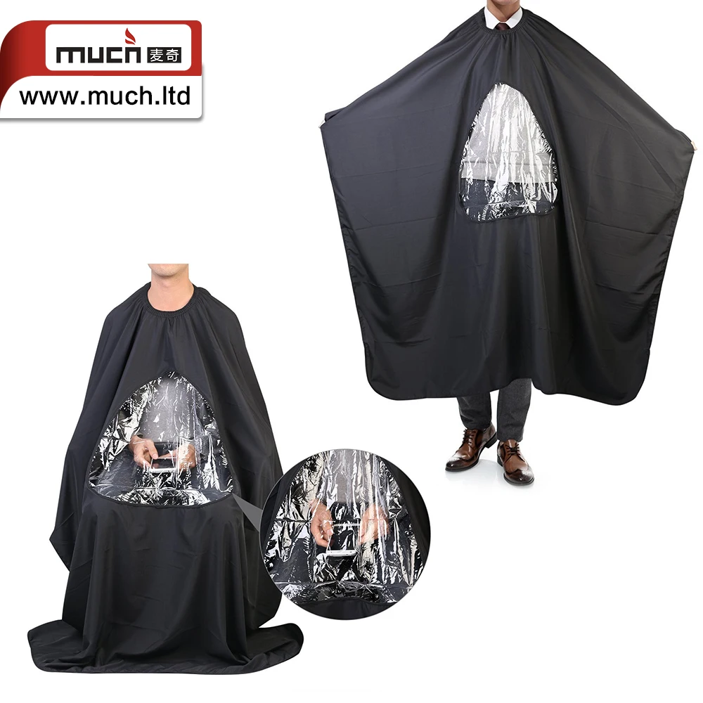 
2017 New high quality cheap clear window barber capes and smocks 
