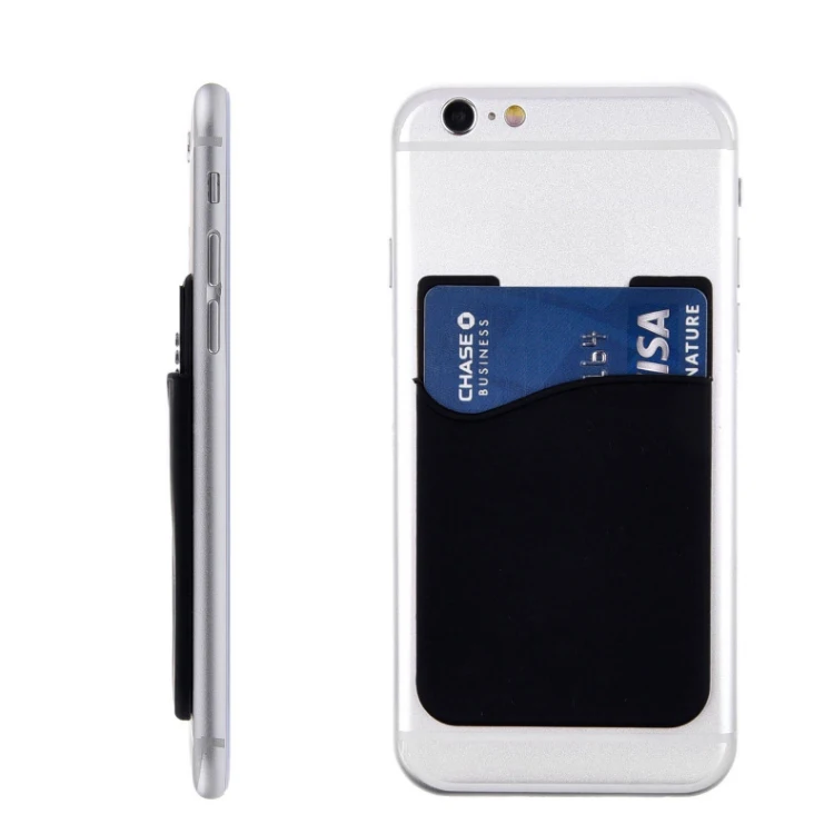 

Dongguan cheap customized print OEM silicone phone credit card holder with 3M sticker, Panton color