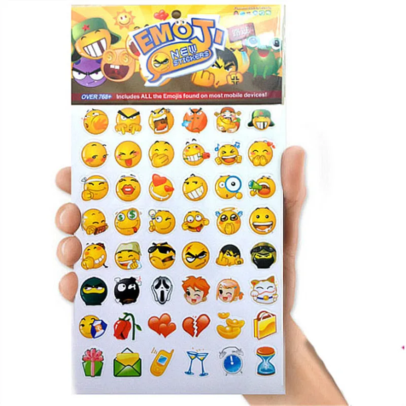 16pcs set Emoji Sticker Pack 912 Emoji Stickers Most Popular Emojis For Mobile Phone Kids Rooms