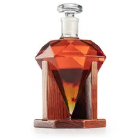 

1L Transparent Borosilicate Diamond Decanter For Whiskey, Liquor, Scotch, Rum, Bourbon, Vodka, Tequila