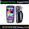 Highton Factory pda with built-in printer 1D 2D barcode scanner handheld android7.0 PDA with mobile printer warehouse