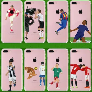Transparent cellphone case soccer world cup football stars mobile phones for iphone 6 7 8 X XR XS Max