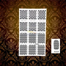 1PC White Holo Out Nail Foils Stencils Sticker Gem Diamond Pattern HWJV219 Manicures Art Tool Tips Guides Decal Pedicure Inkjet