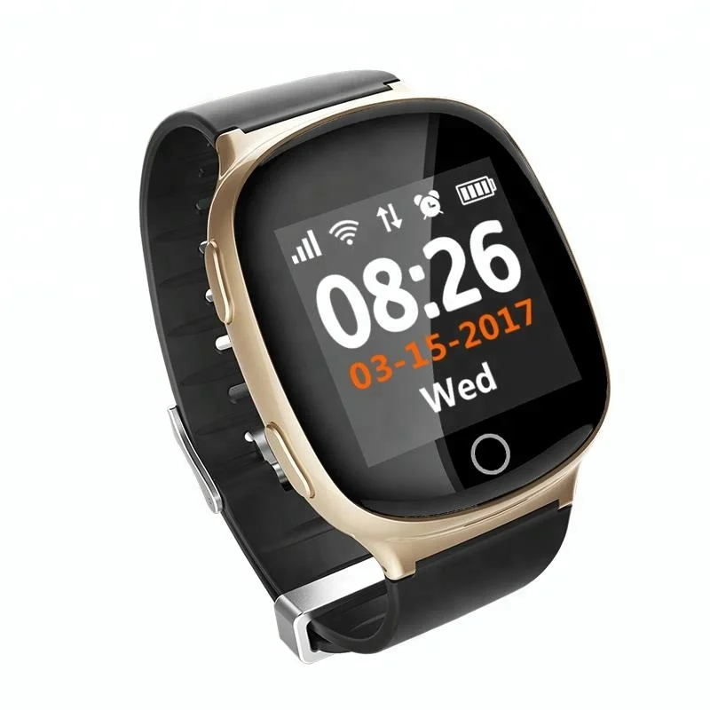 

D100 OLED Touch Screen Android GPS Smart Watch Elder Smartwatch With GPS LBS WIFI Tracking, Gold;rose gold