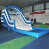 Blue children inflatable pool slide with pool