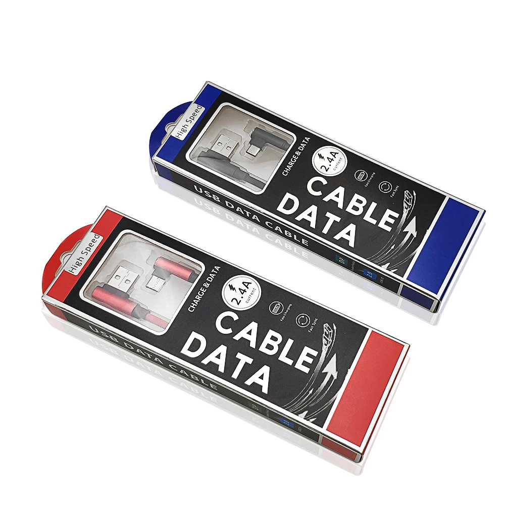 Factory Price Cotton Material 90 degree usb cable 90 degree u shape Micro usb cable - ANKUX.COM