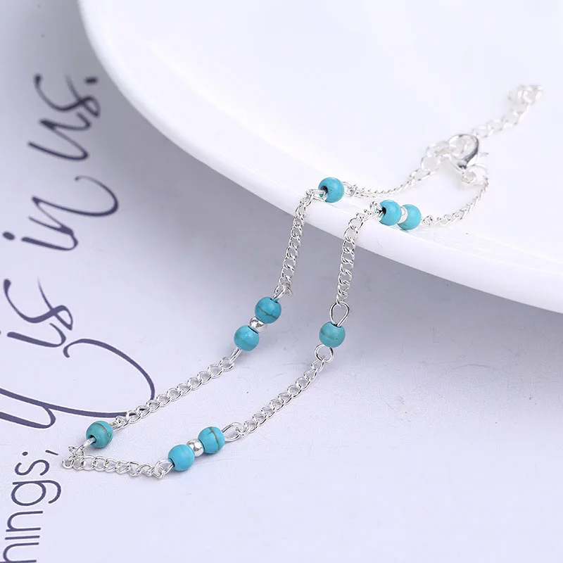 

1Pcs Unique Nice Beads Silver Chain Anklet souvenir Ankle Bracelet Foot Jewelry