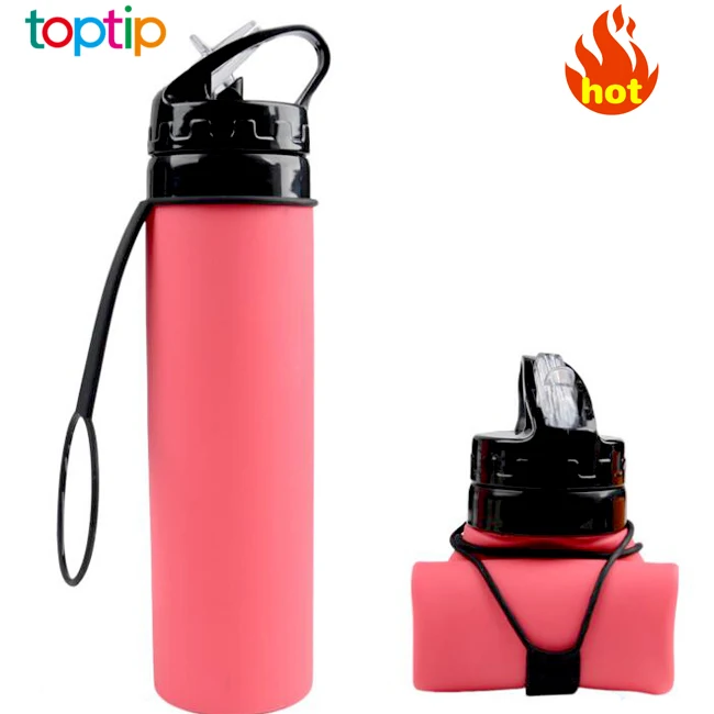 Bottle With Straw/Folding Drink Bottles/Silicone Water Bottle