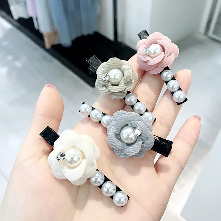 

Free shipping boutique Korean style hair clip with flower and pearl multi colors fashion hair accessories for girls/women, Picture