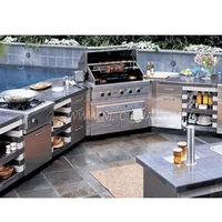 

Large BBQ grill outdoor kitchen stainless steel