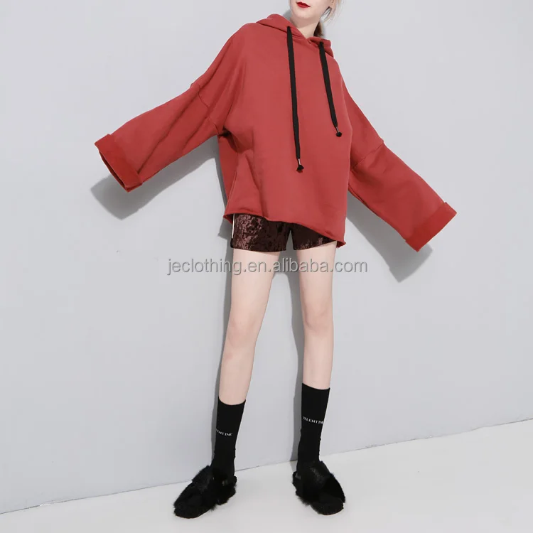 

Blank Oversize Women Drop Shoulder Pullover Hoodie, Customized color