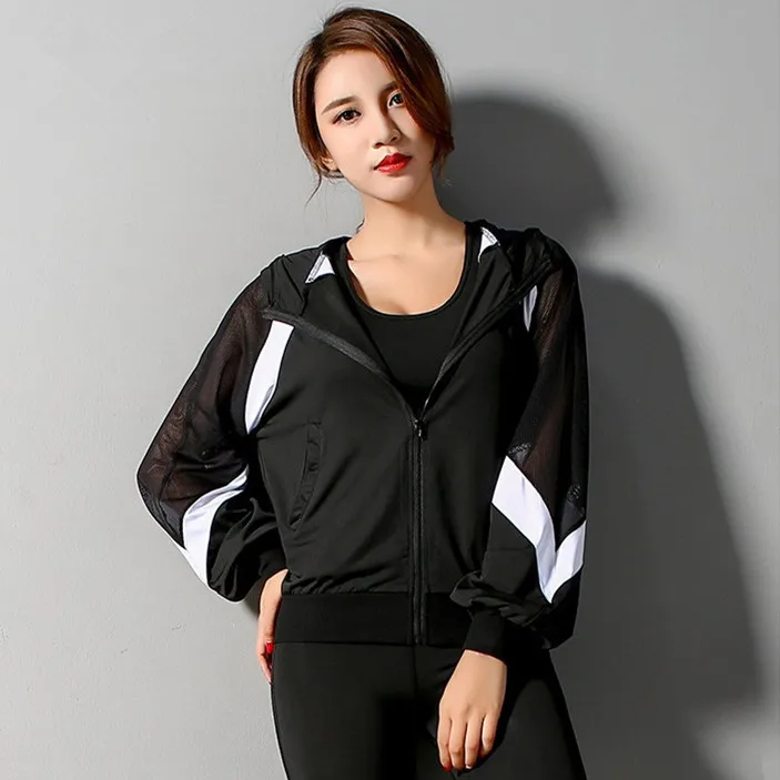 

Women Black Mesh Sports Running Top Gym Wear