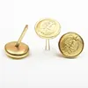 Professional custom metal buttons logo embossed round style metal hat guard button