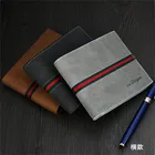 Homens Carteiras Retro-Coreano Multi-fun&ccedil;&atilde;o de Se&ccedil;&atilde;o Transversal Curta Ultra-fina Carteira De Couro Macio Para Homens