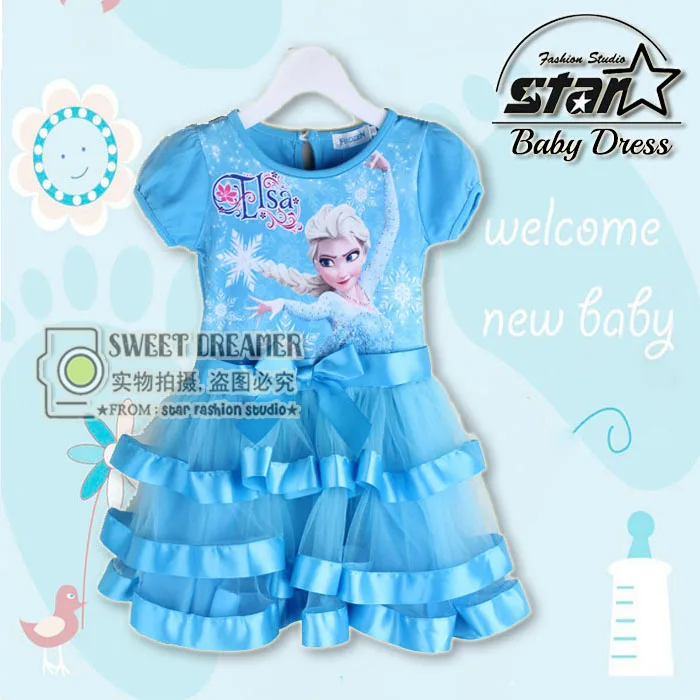 Summer Kids Party font b Fancy b font Cartoon font b Dresses b font For Girls