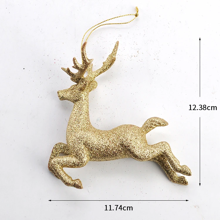 Christmas Tree Decor Glittering Powder Deer Hanging Xmas Ornament Buy