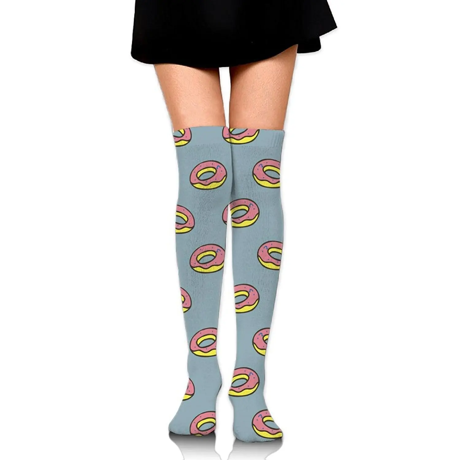 Zaqxsw Doughnut Women Cool Thigh High Socks Cotton Socks For Womens
