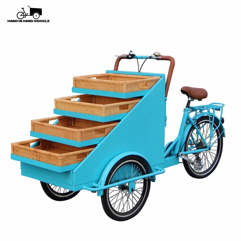 Mobile 3 Wheel Tricycle Front Basket Cargo Box Trike For Street Vending