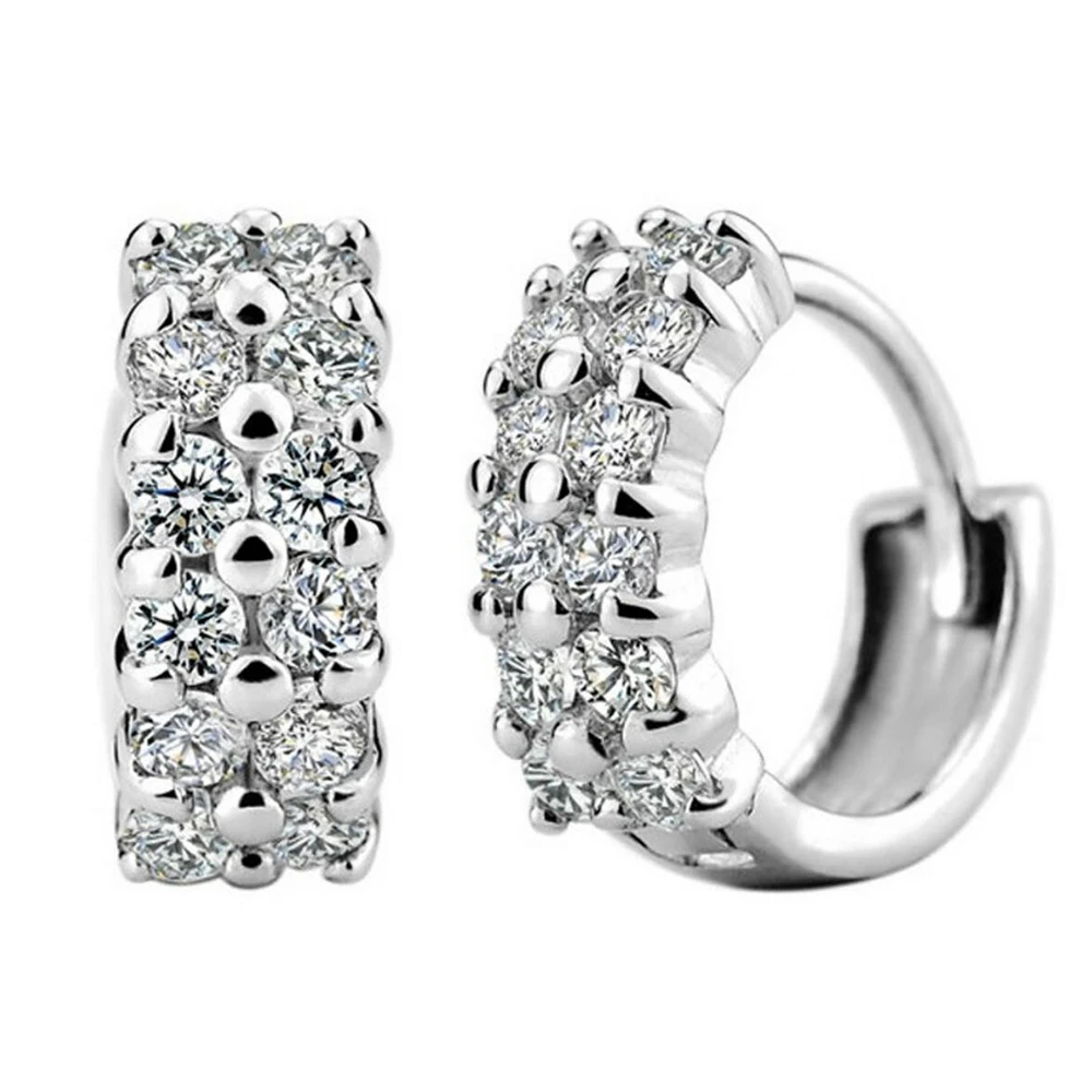 

fashion earring designs new model silver plated Zircon earrings for women