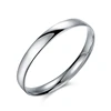 Fashion Men's Jewelry 925 Silver Plated Smooth Finish Plan Flat Open Circle Bangle Bracelet for Wholesale
