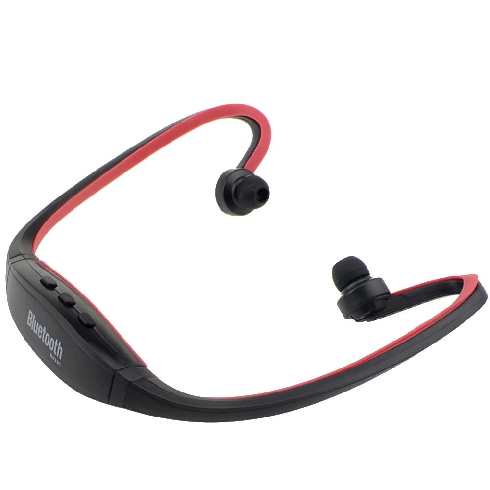 

Wholesaler Wireless Waterproof Headset BT Earphone with sports running Microphone Headphones For cell phone, Black, blue, green,red