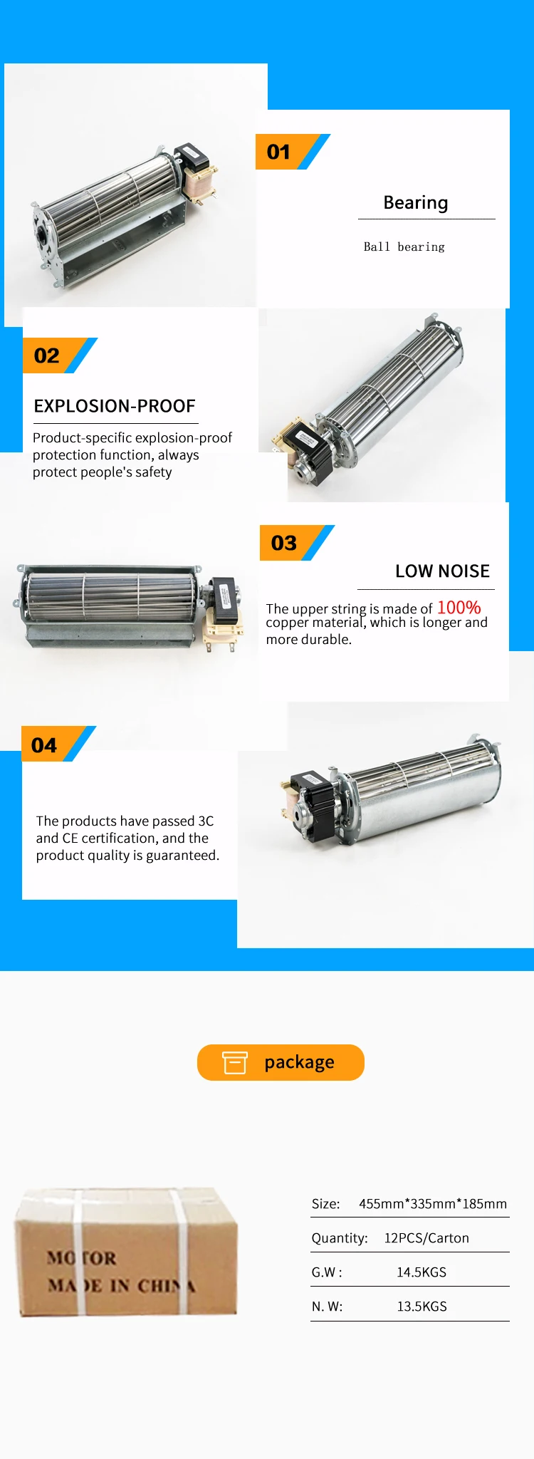 Tangential Fan, Centrifugal, Induction Motor, YJ61 - detail 10