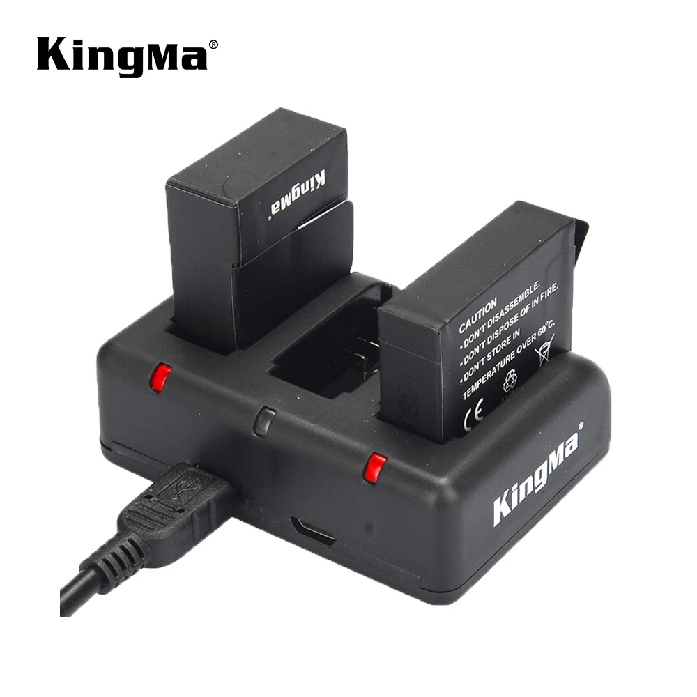

KingMa Triple USB Battery Charger for GoPro Hero 4 3 3+ Batteries Any Mixed, Black