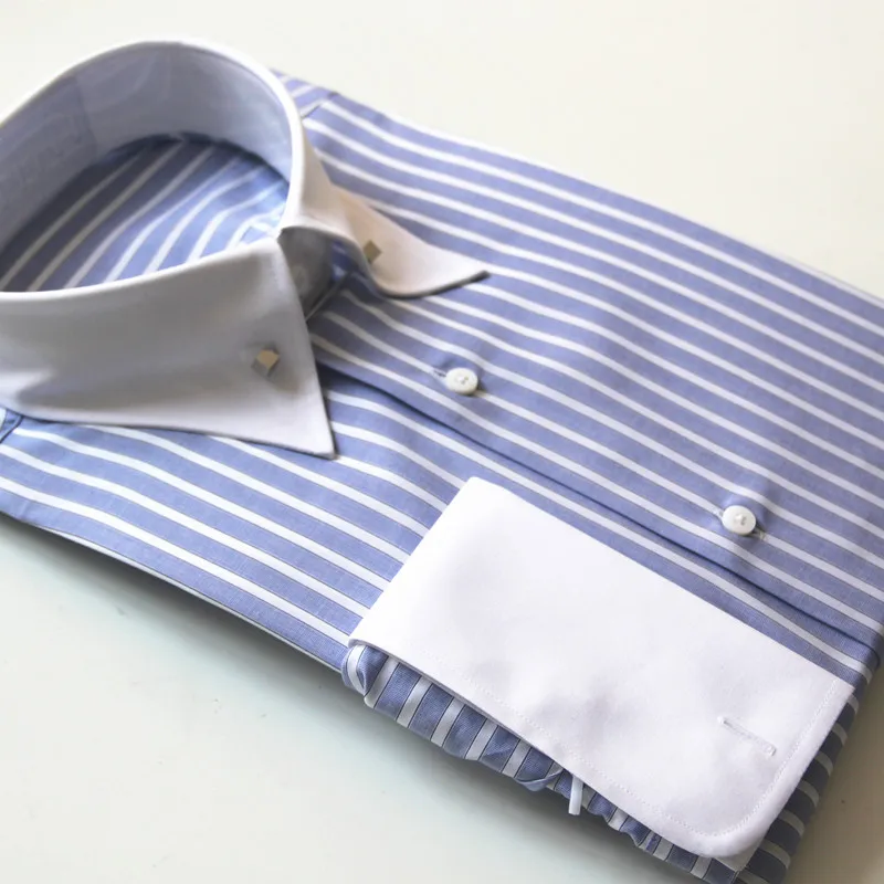 
2019 unique pin collar MTM MENS DRESS SHIRTS 