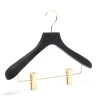 Wholesale promotion high quality new model fashion black hanger wooden multi functional suit coat hanger for shop