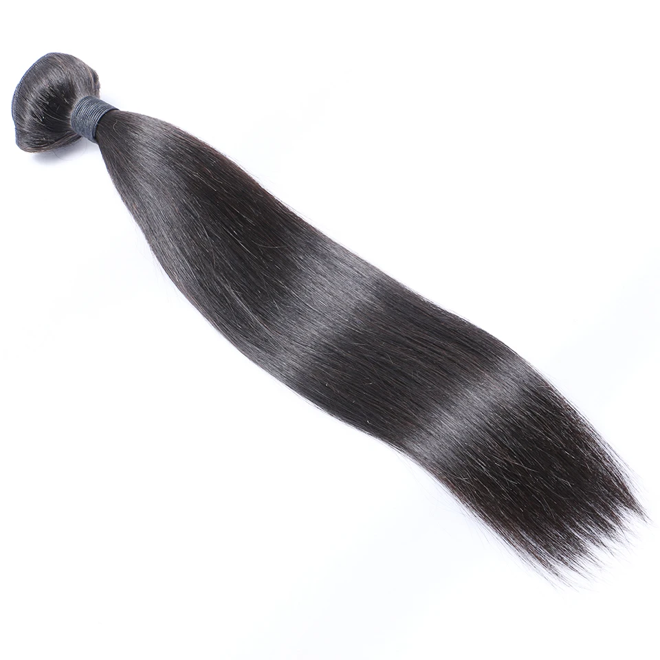 

Top quality cuticle aligned steam processed silky remy virgin raw indian straight human hair, Natural color 1b
