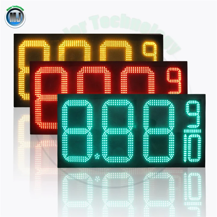 Alibaba Hot Sale RF Wireless Control Outdoor 12inch Red 8.88 9/10 LED Digital Number For Gas Station Price Display