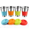 Reusable Travel Cup Custom LOGO Stainless Steel Coffee Cup Pint Glass With Silicone Sleeve Lid