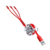 Multi Usb Charger Cable Retractable 3 In 1 Multiple Charging Cord One Side Pull Retractable Usb Cable