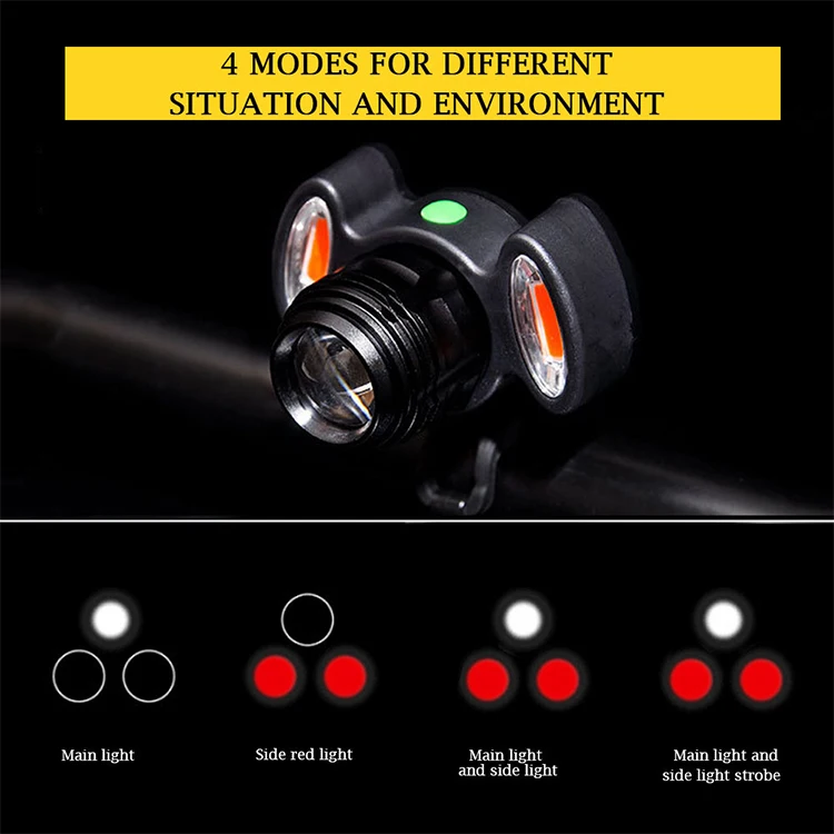 Bicycle Warning Light Zoomable Ipx6 Waterproof