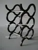 Wooden Wine Bottle Storage Display Rack with 6 Holders 4 Metal Sticks and Vertical Symmetry Structure Designs for Home Bar Hotel