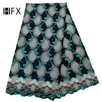 

HFX Green Swiss Voile Lace Austria Nigeria Embroidered High Quality 5 Yards Wholesale Wedding Fabrics for Women